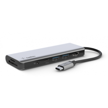 Belkin AVC009btSGY Connect 100W USB-C 7 合 1 高速多媒體集線器